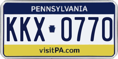PA license plate KKX0770