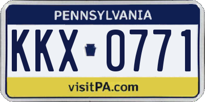 PA license plate KKX0771