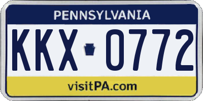 PA license plate KKX0772