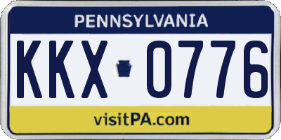 PA license plate KKX0776