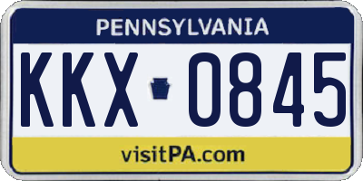 PA license plate KKX0845