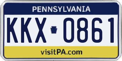 PA license plate KKX0861