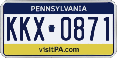 PA license plate KKX0871