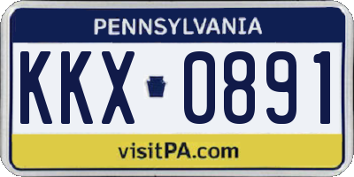 PA license plate KKX0891