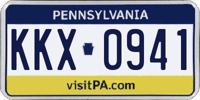 PA license plate KKX0941