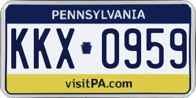PA license plate KKX0959
