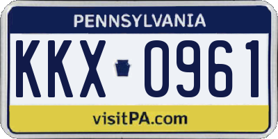 PA license plate KKX0961