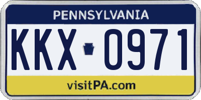 PA license plate KKX0971