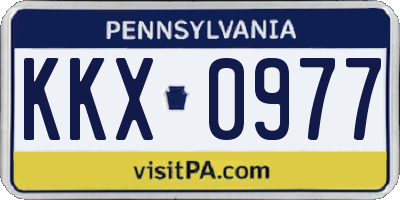 PA license plate KKX0977