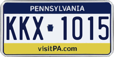 PA license plate KKX1015