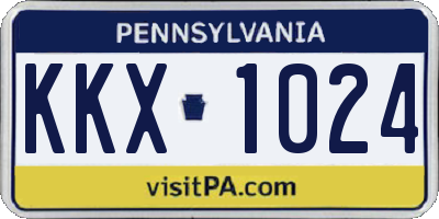 PA license plate KKX1024