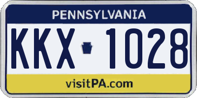 PA license plate KKX1028