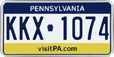 PA license plate KKX1074