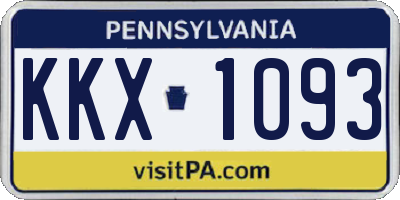 PA license plate KKX1093
