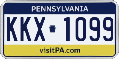 PA license plate KKX1099