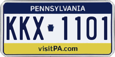 PA license plate KKX1101