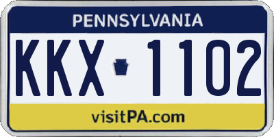 PA license plate KKX1102
