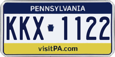 PA license plate KKX1122