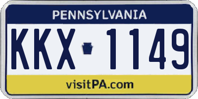 PA license plate KKX1149
