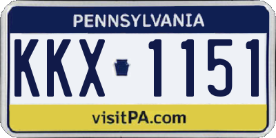 PA license plate KKX1151