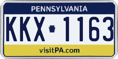 PA license plate KKX1163