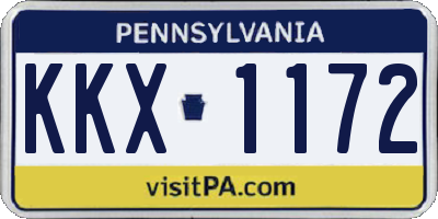 PA license plate KKX1172