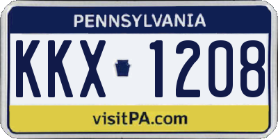 PA license plate KKX1208