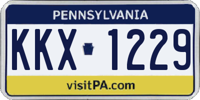 PA license plate KKX1229