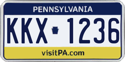PA license plate KKX1236