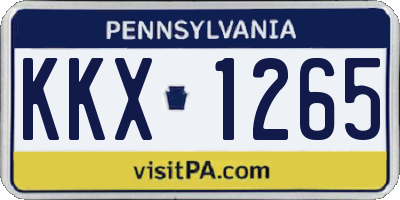 PA license plate KKX1265