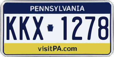 PA license plate KKX1278
