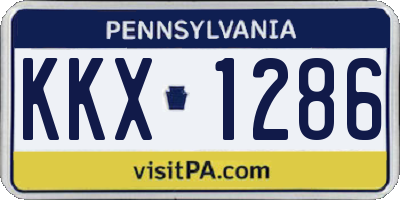 PA license plate KKX1286