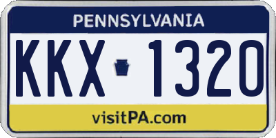 PA license plate KKX1320