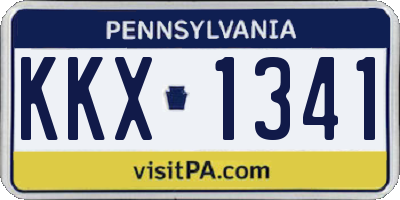 PA license plate KKX1341