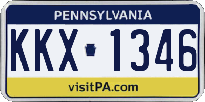 PA license plate KKX1346