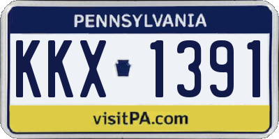 PA license plate KKX1391