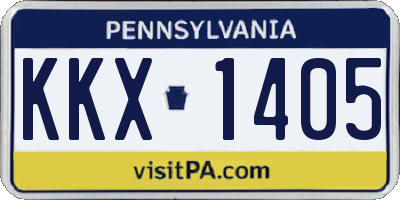 PA license plate KKX1405