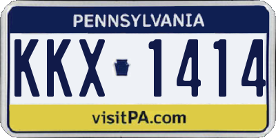 PA license plate KKX1414