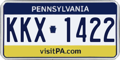 PA license plate KKX1422