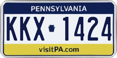 PA license plate KKX1424