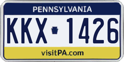 PA license plate KKX1426
