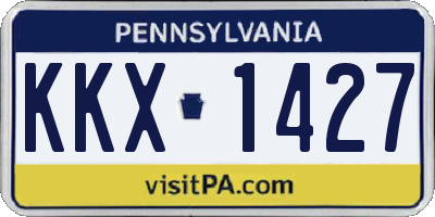 PA license plate KKX1427