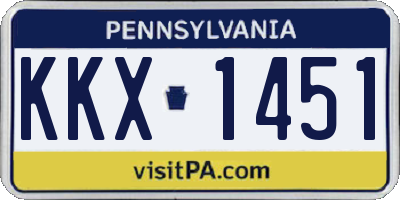 PA license plate KKX1451