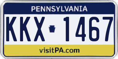 PA license plate KKX1467