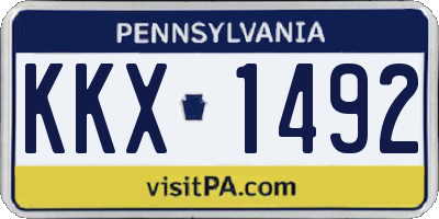 PA license plate KKX1492