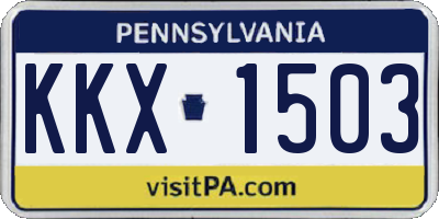 PA license plate KKX1503