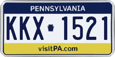 PA license plate KKX1521