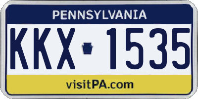 PA license plate KKX1535