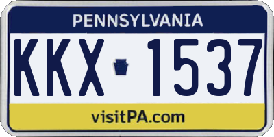 PA license plate KKX1537