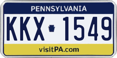 PA license plate KKX1549